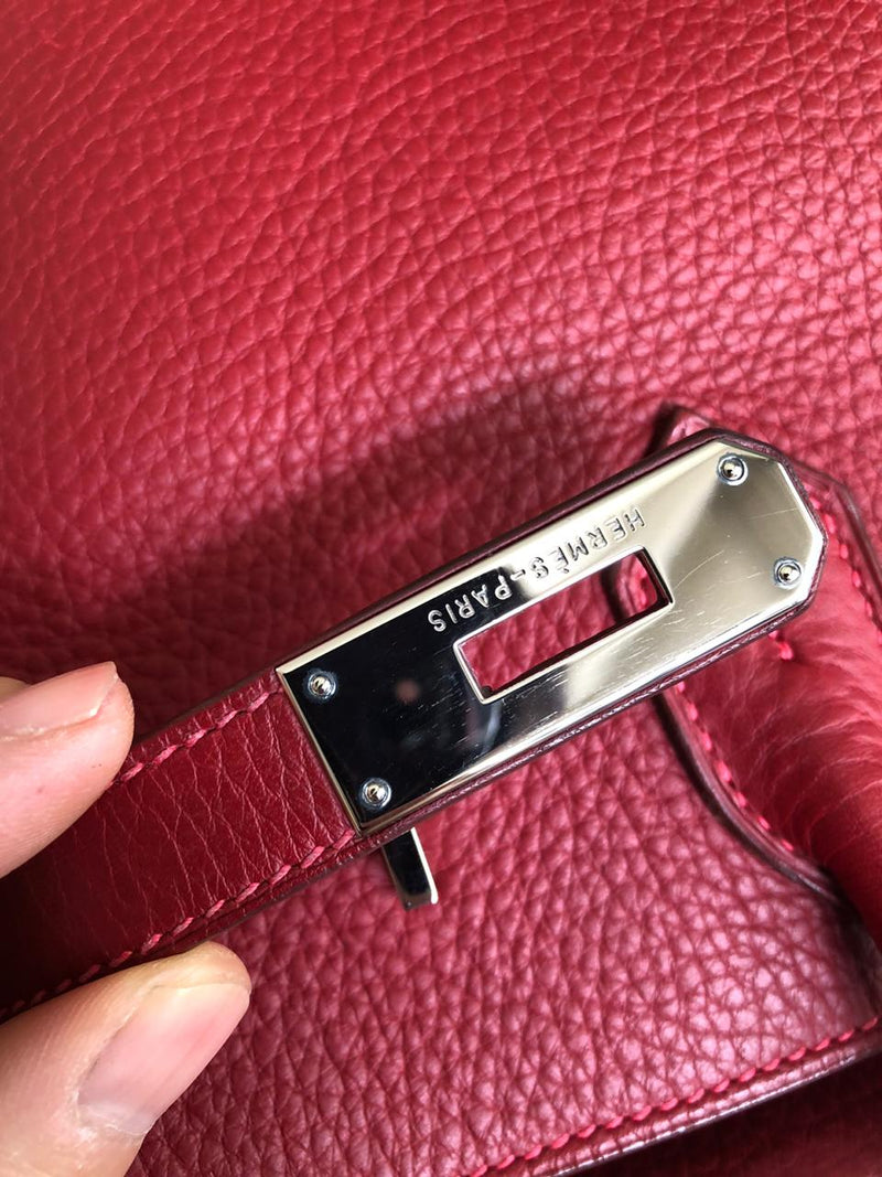 Birkin 35 Rouge Garance Clemence J-Stamp with PHW