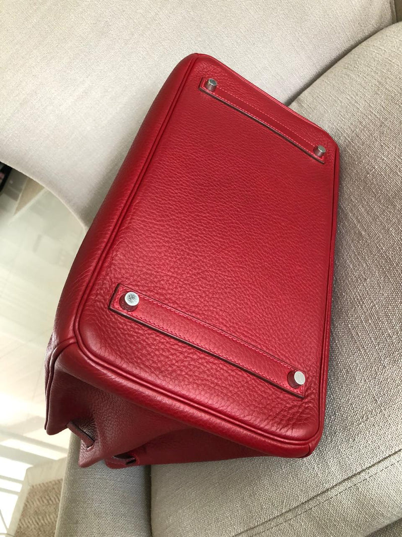 Birkin 35 Rouge Garance Clemence J-Stamp with PHW