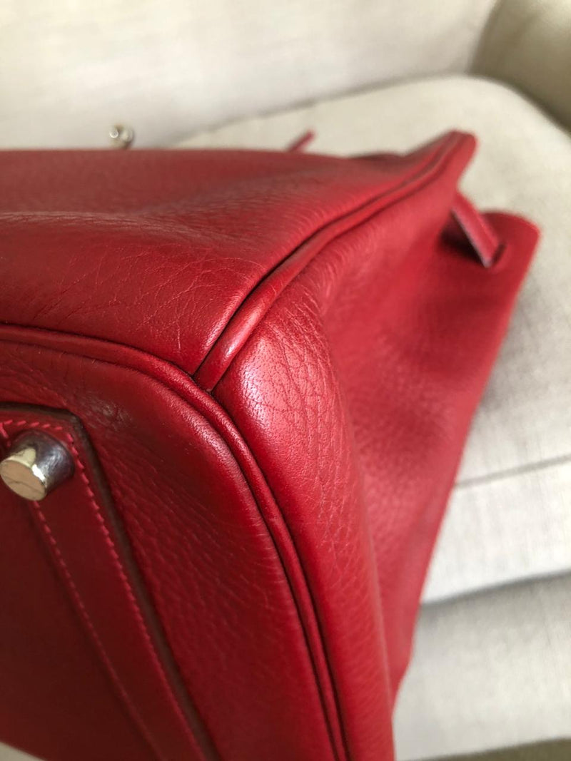 Birkin 35 Rouge Garance Clemence J-Stamp with PHW