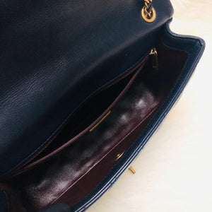 Studded Rock the Corners Flap Bag in Dark Blue