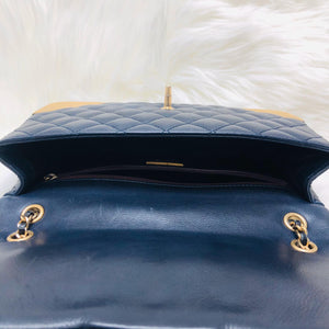Studded Rock the Corners Flap Bag in Dark Blue