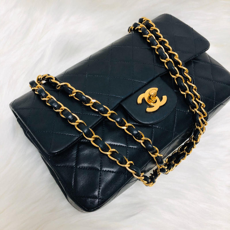 Chanel - Classic Flap Bag - Small - Black Lambskin - GHW - Pre-Loved
