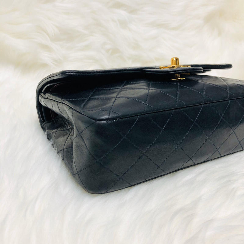 Vintage Classic Small Double Flap Bag in Black