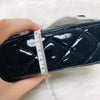 East West Flap Bag in Black Patent Leather with SHW
