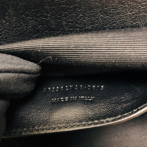 College Large Matelasse Chevron Leather Satchel Bag in Black