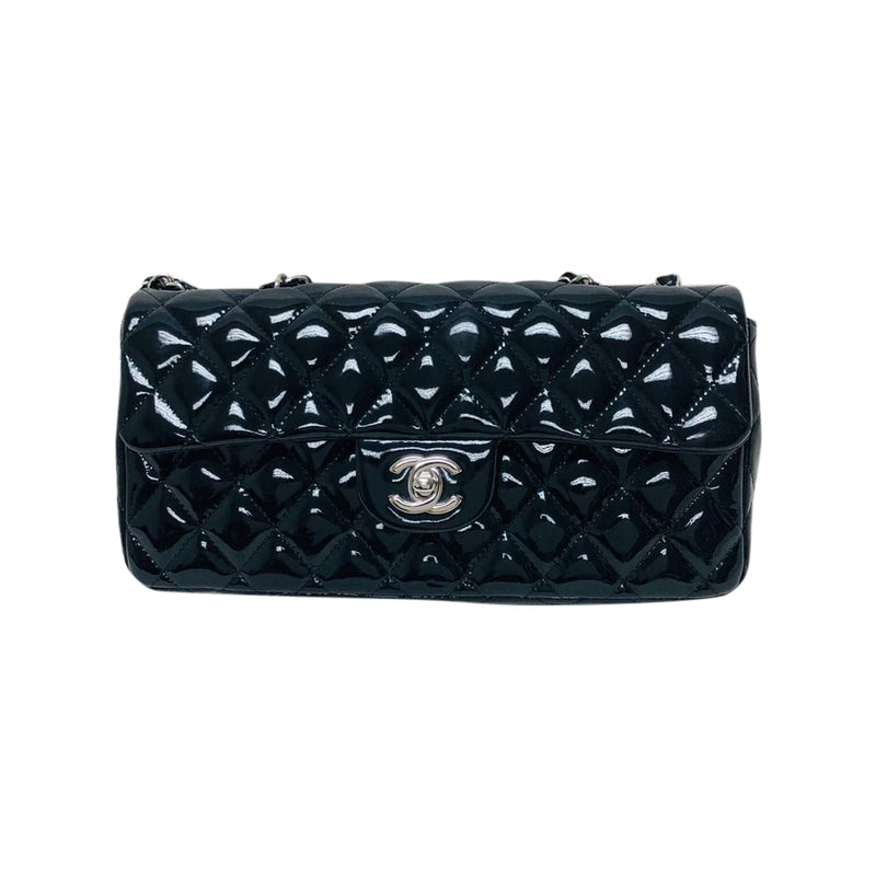 Sell Chanel Patent East West Flap Bag - Black/Nude