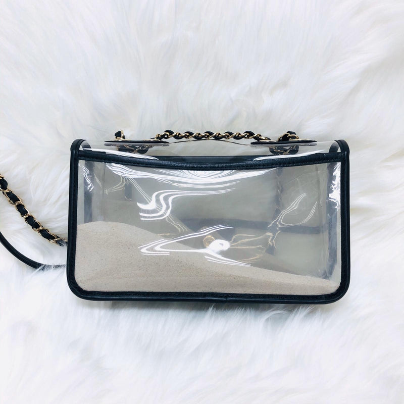 Chanel Medium Clear PVC Sand By the Sea Flap