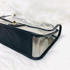 Classic Coco "Sand by the Sea" Runway Flap Bag in Black and PVC