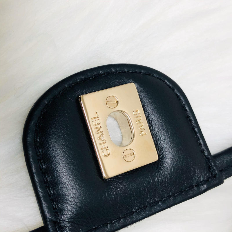 Classic Coco "Sand by the Sea" Runway Flap Bag in Black and PVC