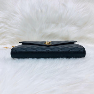 Grain de Poudre Envelope Wallet on Chain in Black