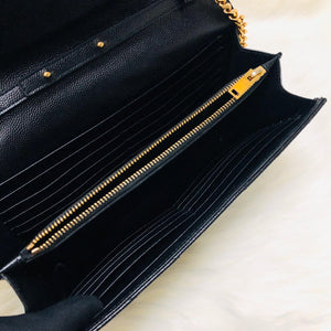 Grain de Poudre Envelope Wallet on Chain in Black