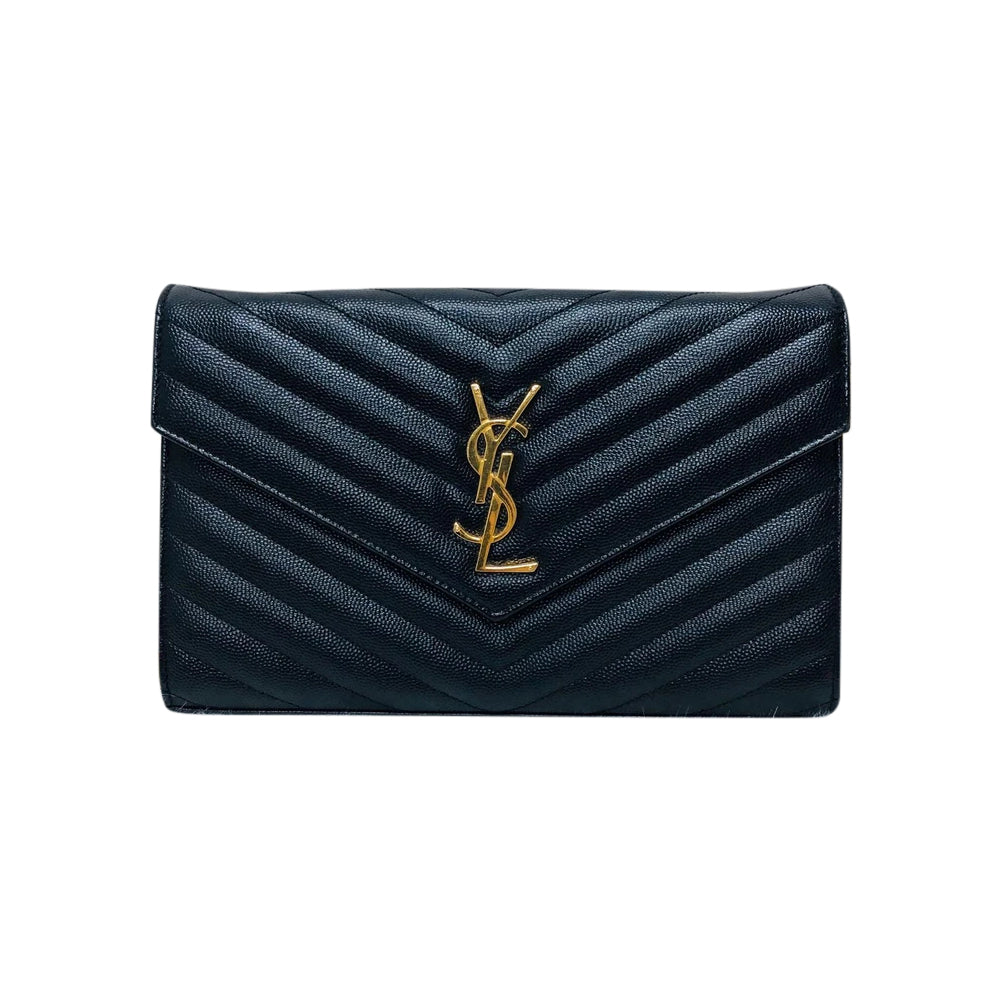 Grain de Poudre Envelope Wallet on Chain in Black