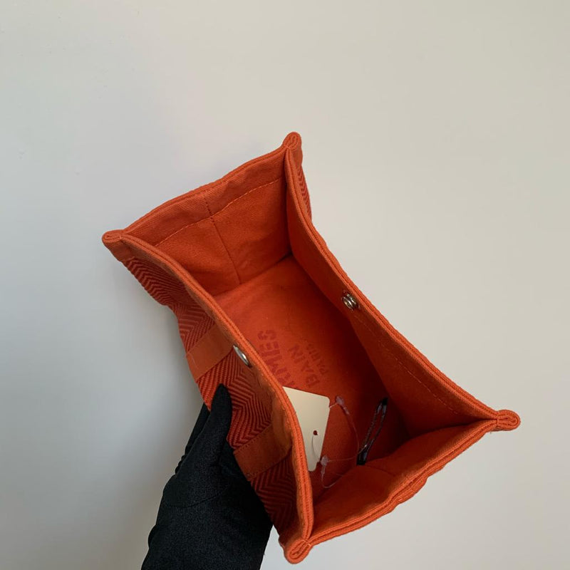 Chevron Abaca Orange Mini H Bag