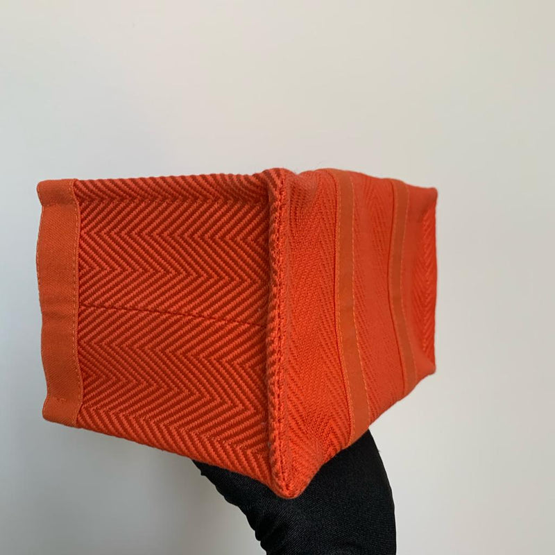 Chevron Abaca Orange Mini H Bag