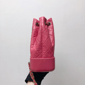 Gabrielle Backpack in Pink Quilted Calfskin Leather Small