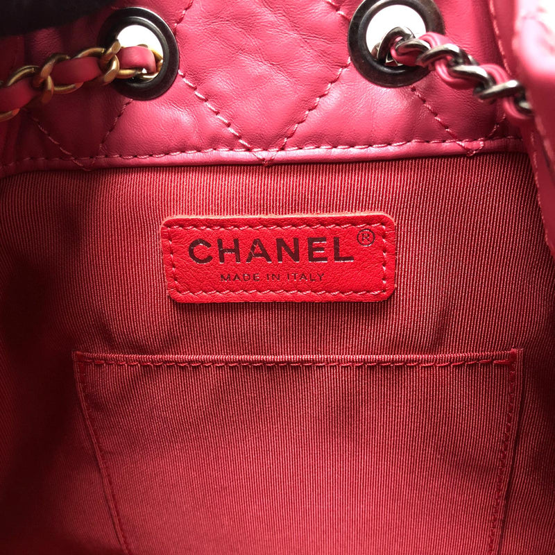 Chanel Pink Tweed/Leather Gabrielle Small Backpack Bag - Yoogi's Closet