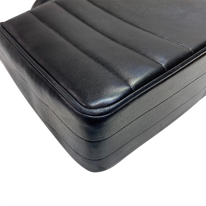 Vintage Top Handle Vertical Quilt Medium Lambskin Black