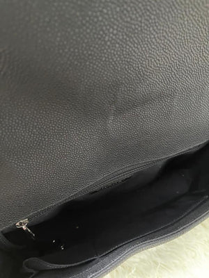 Large Black Le Boy Quilted Caviar Leather