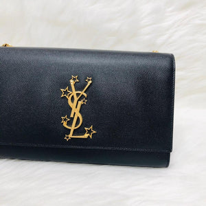 Black Monogram Leather Kate Shoulder Bag with GHW