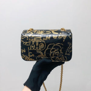 CHANEL 19A Graffiti Croc Embossed Mini 2.55 Reissue