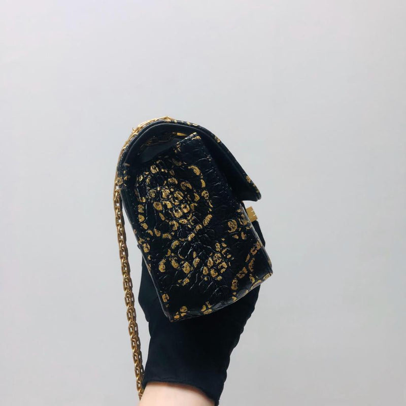 CHANEL 19A Graffiti Croc Embossed Mini 2.55 Reissue