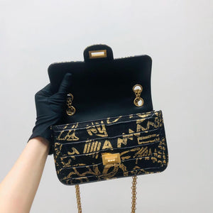 CHANEL 19A Graffiti Croc Embossed Mini 2.55 Reissue
