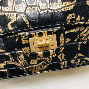 CHANEL 19A Graffiti Croc Embossed Mini 2.55 Reissue