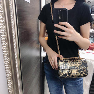 CHANEL 19A Graffiti Croc Embossed Mini 2.55 Reissue