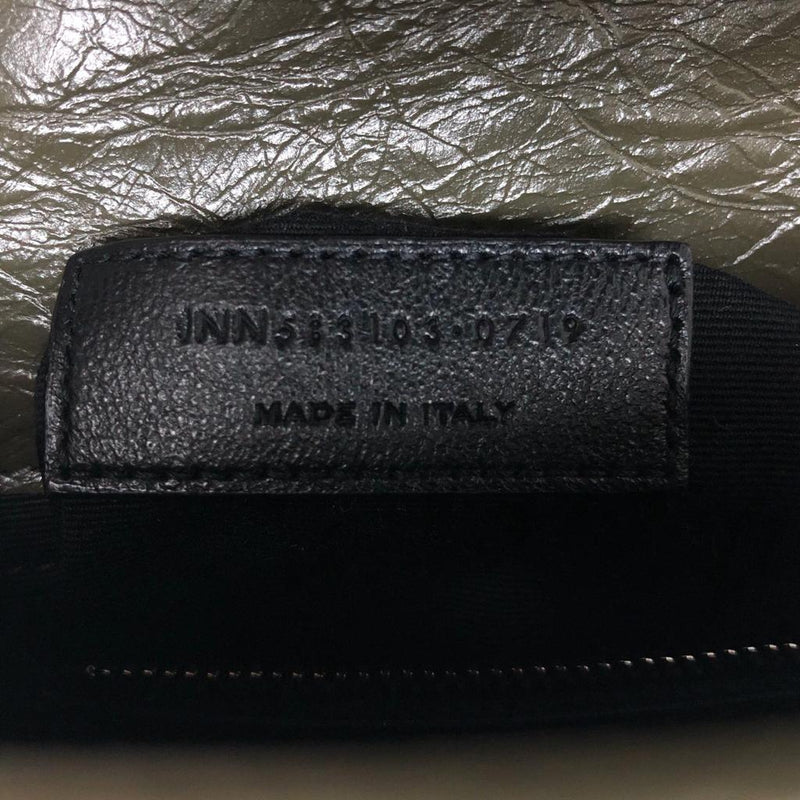 Crinkled Calfskin Matelassé Monogram Niki Wallet On Chain Khaki Militaire