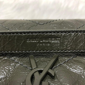 Crinkled Calfskin Matelassé Monogram Niki Wallet On Chain Khaki Militaire