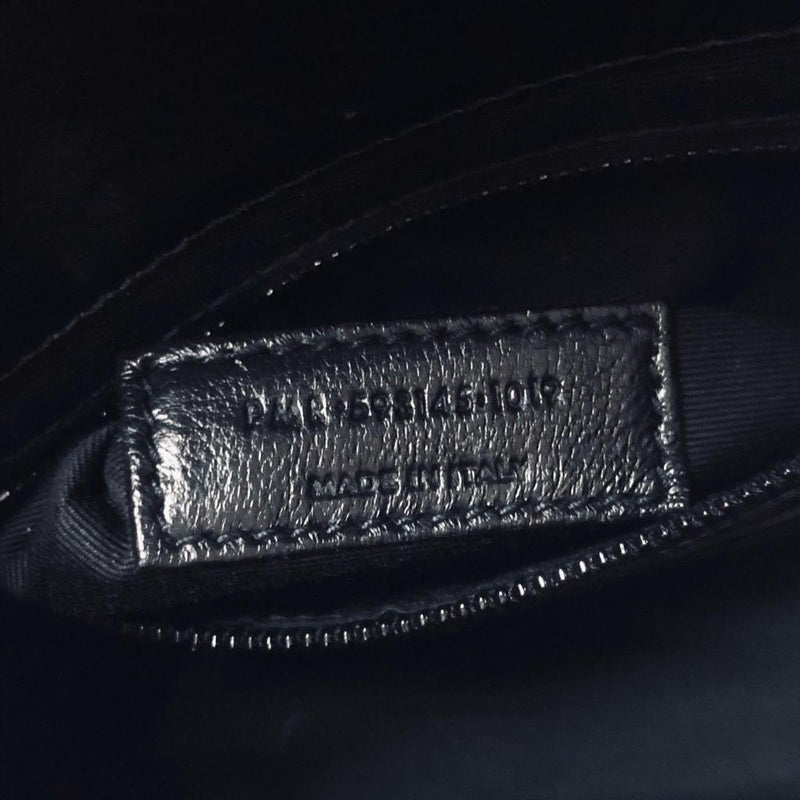 Crinkled Calfskin Matelasse Monogram Niki Chain Wallet Black