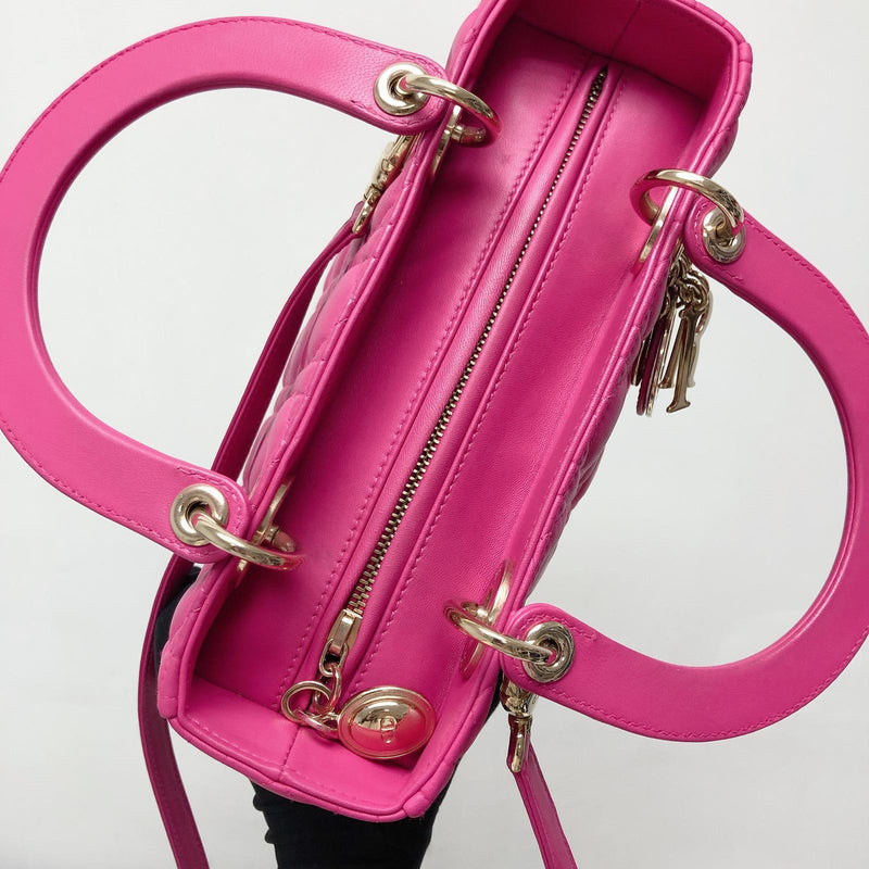 Christian Dior - Lady Dior Cannage Medium - Rani Pink Top Handle Shoul -  BougieHabit