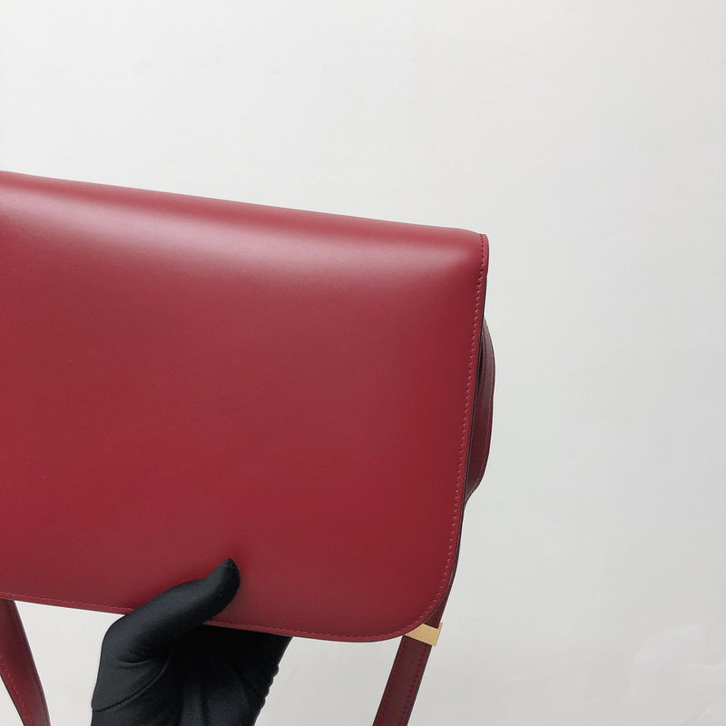 Box Calfskin Medium Classic Box Flap Red with GHW
