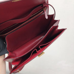 Box Calfskin Medium Classic Box Flap Red with GHW