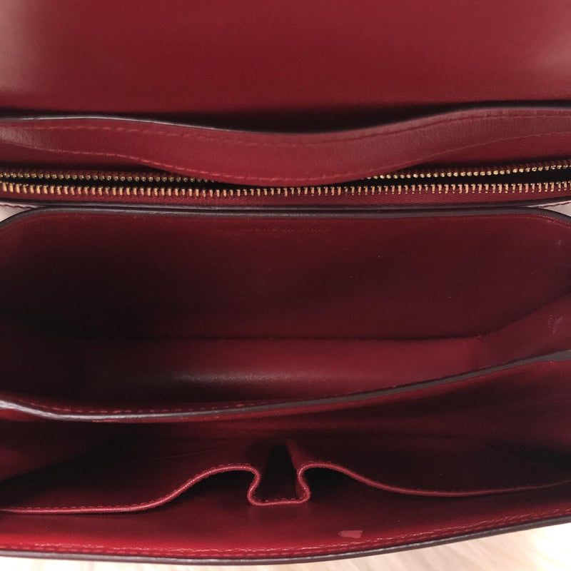 Box Calfskin Medium Classic Box Flap Red with GHW