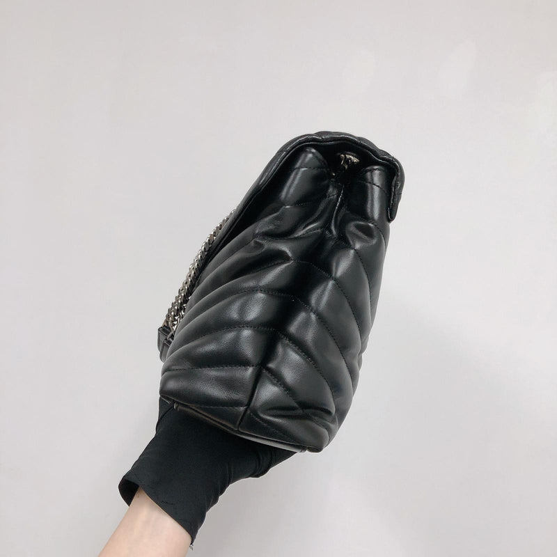 LouLou Medium Matelassé Leather Black