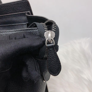 Drummed Leather Mini Luggage Bag Black