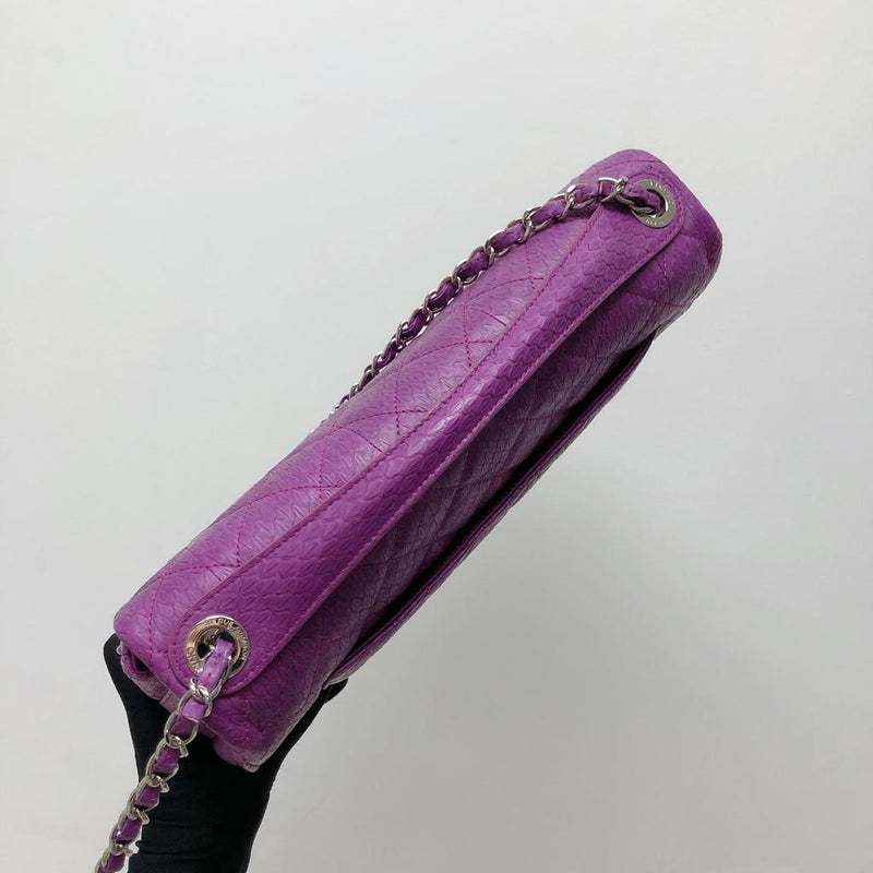 Elaphe Snakeskin Easy Carry Jumbo Flap Purple SHW