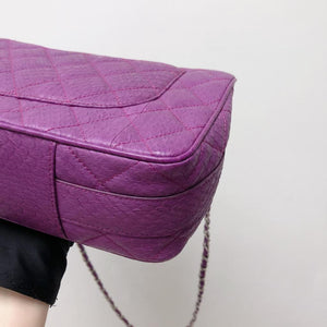 Elaphe Snakeskin Easy Carry Jumbo Flap Purple SHW