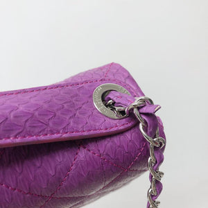 Elaphe Snakeskin Easy Carry Jumbo Flap Purple SHW