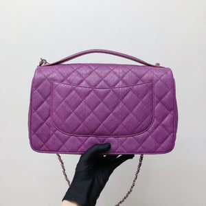 Elaphe Snakeskin Easy Carry Jumbo Flap Purple SHW