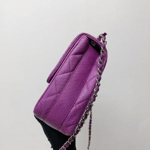 Elaphe Snakeskin Easy Carry Jumbo Flap Purple SHW