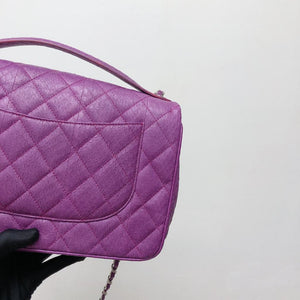 Elaphe Snakeskin Easy Carry Jumbo Flap Purple SHW