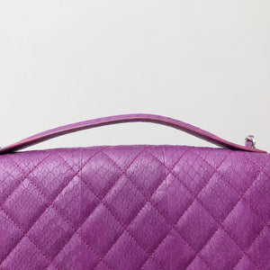 Elaphe Snakeskin Easy Carry Jumbo Flap Purple SHW