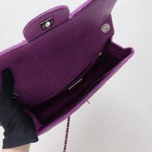 Elaphe Snakeskin Easy Carry Jumbo Flap Purple SHW