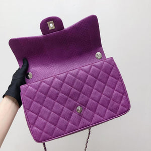 Elaphe Snakeskin Easy Carry Jumbo Flap Purple SHW