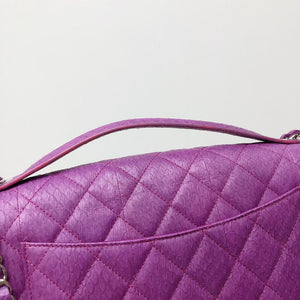 Elaphe Snakeskin Easy Carry Jumbo Flap Purple SHW