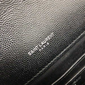 Quilted Envelope Medium Bag Black SHW