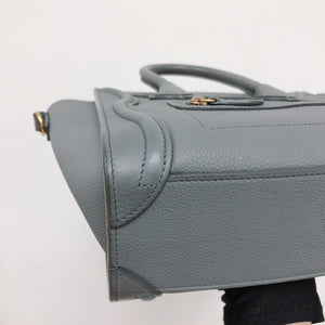 Drummed Calfskin Nano Luggage Kohl