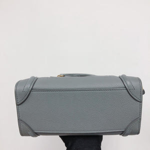 Drummed Calfskin Nano Luggage Kohl